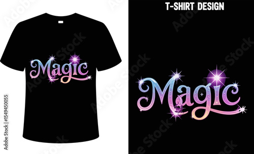 Magic themed t shirt design for sale online unique graphic tee apparel for wizards and fantasy lovers editable stock vector