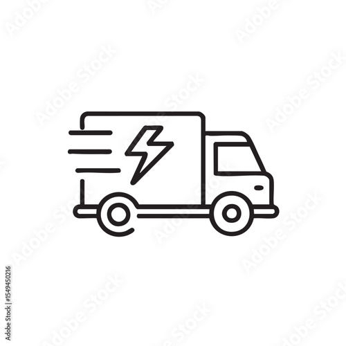 Delivery truck icon representing fast electric transport solutions