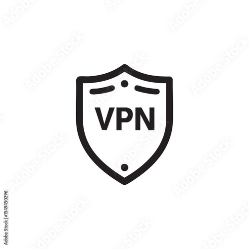 Security shield with VPN symbol design for digital protection