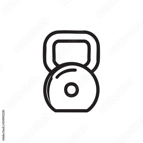Modern dumbbell icon for fitness and strength training design