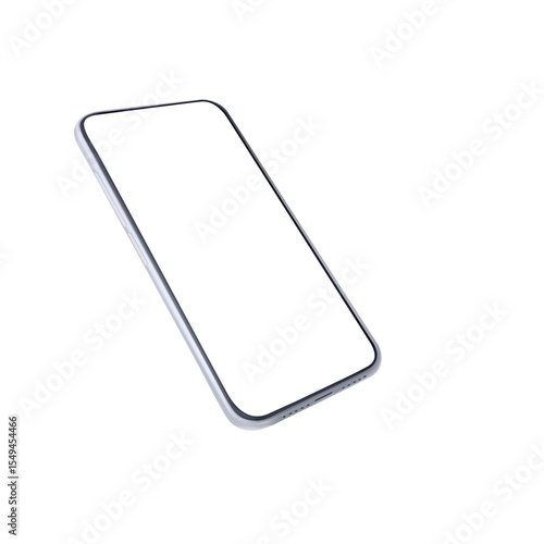 Psd mockup mobile device with white screen isolated