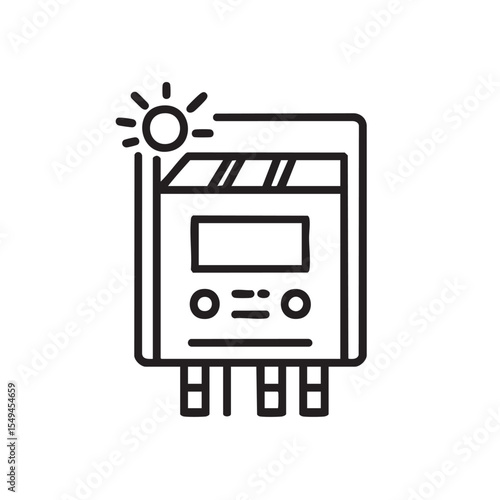 Solar energy concept with power supply unit outlined design