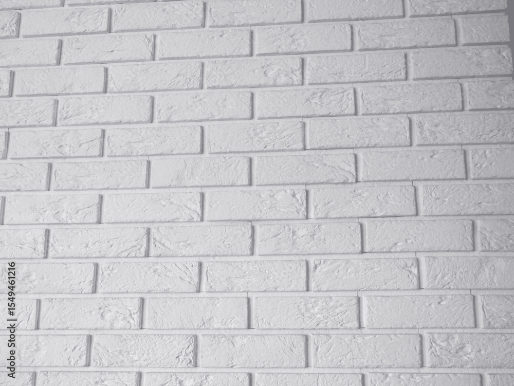Fototapeta premium Minimal white brick wall surface close-up