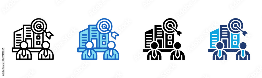Corporate Goals icon Multi Style Vector Illustration Corporate Goals icon Multi Style Vector Illustration