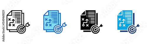 Strategic Goal icon Multi Style Vector Illustration