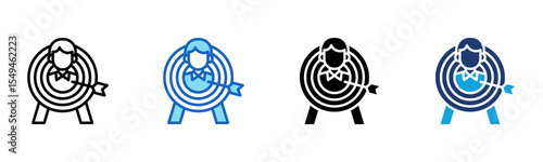 Target Candidate icon Multi Style Vector Illustration