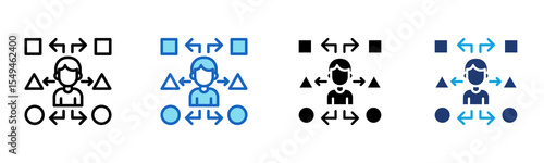 Personal Adaptation icon Multi Style Vector Illustration