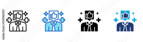 Positive Attitude icon Multi Style Vector Illustration