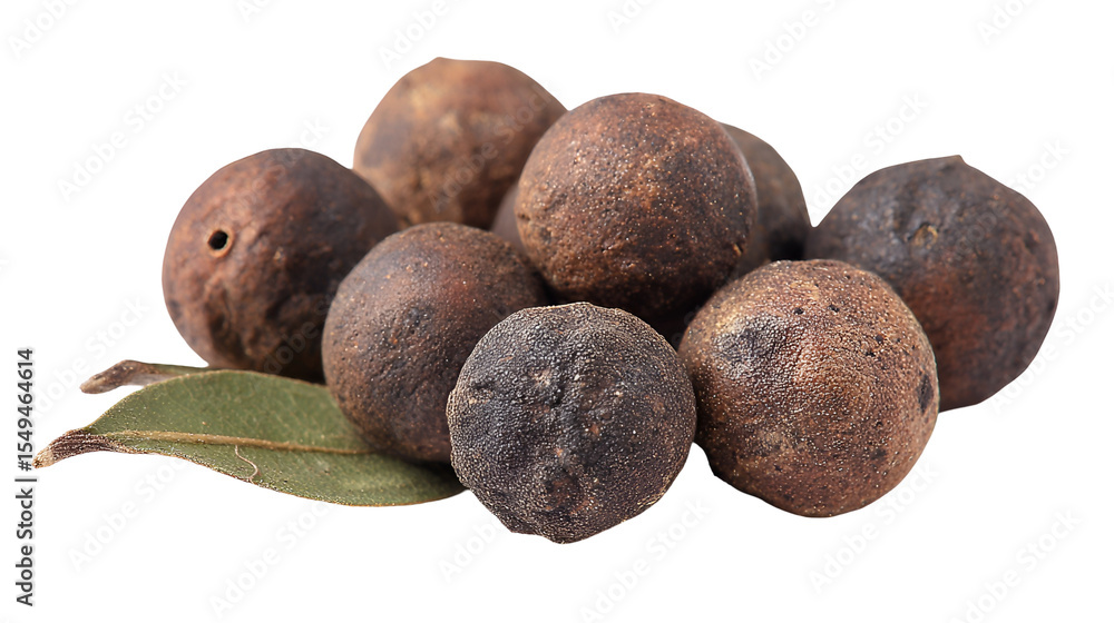 Dried Kabosu Citrus Fruits on Leaf Dried Kabosu Citrus Fruits on Leaf