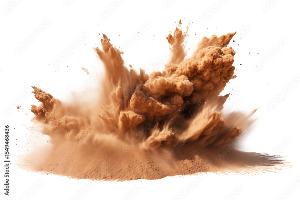 Fototapeta premium Desert Sand Explosion: Dramatic Texture for Design Projects transparent background png