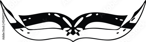 Ornate masquerade mask isolated on transparent background