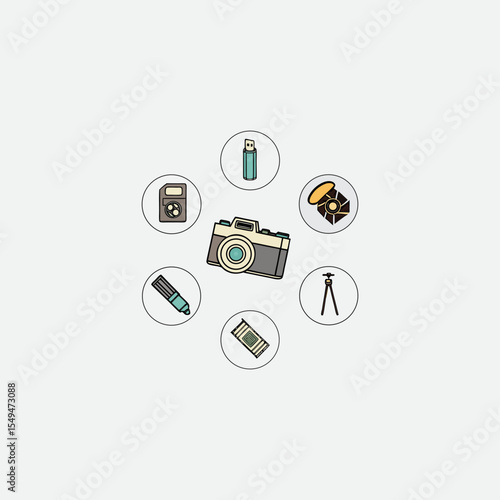 Collection of Photography Equipment Icons
