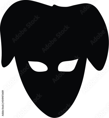 Black superhero mask isolated on transparent background