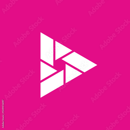 Triangle Play Symbol Logo design vector template