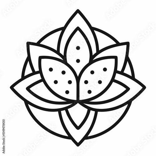 waterlily outline icon on white background