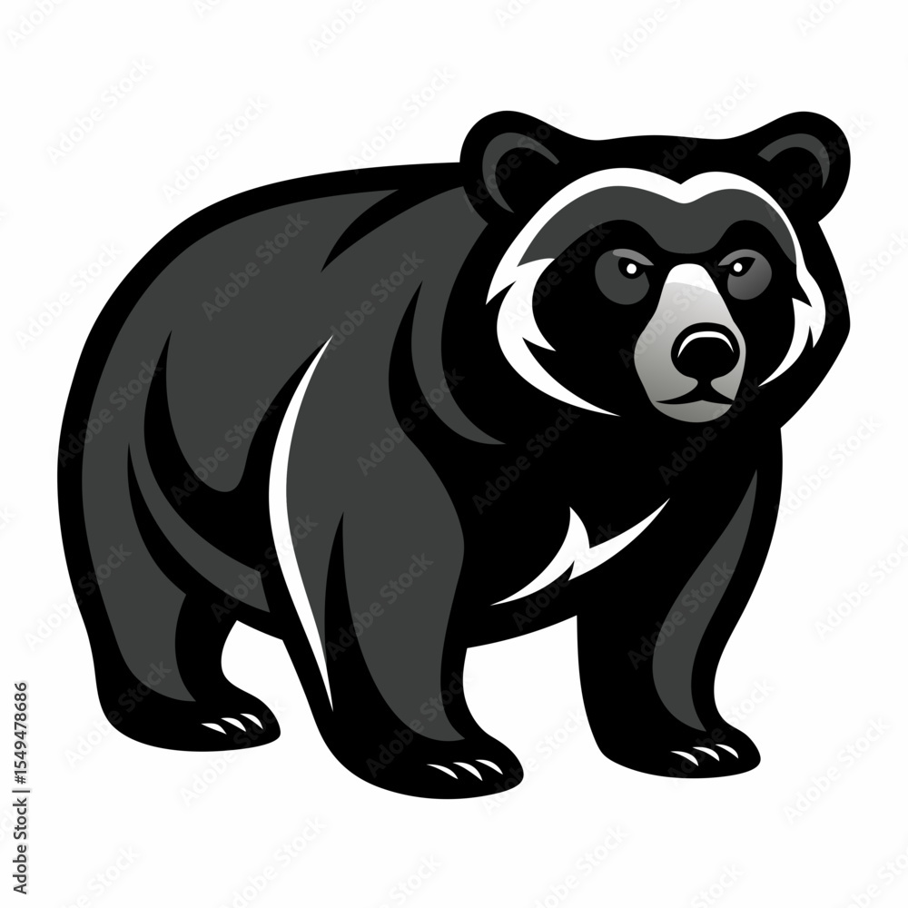 Fototapeta premium Illustration of a black bear on white background