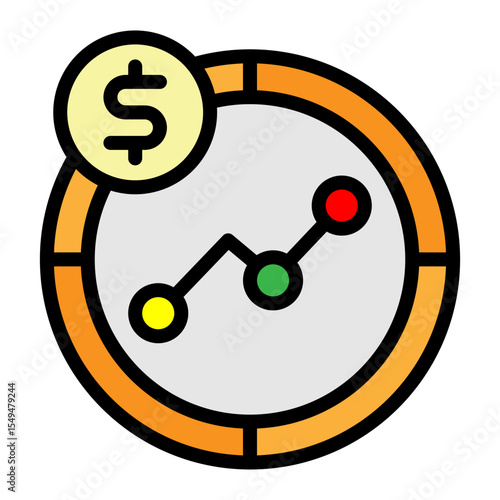 Customer Penetration Curve Vector Filled Icon Design