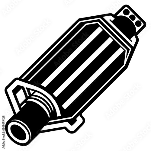Black and white muffler isolated on white background