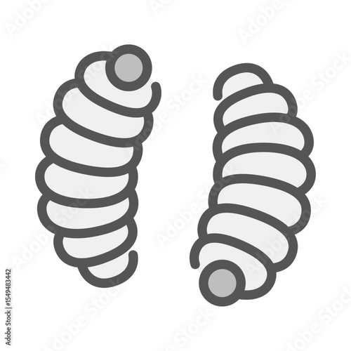 maggot filled outline icon. organic waste color line illustration.