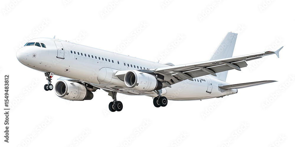 Obraz premium White airplane in flight