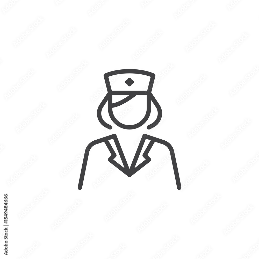 Nurse avatar line icon Nurse avatar line icon