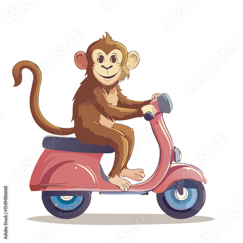 singe en trottinette Illustration 3