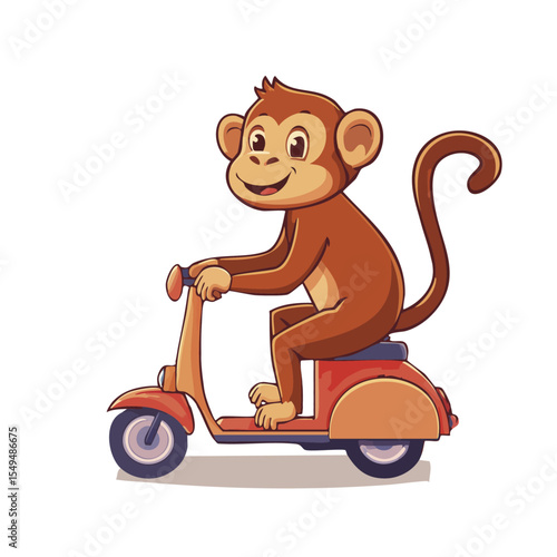 singe en trottinette Illustration 1