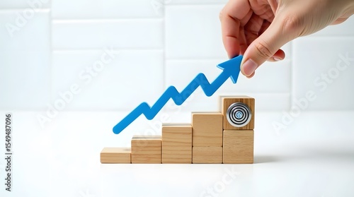 businessman holding a graph
