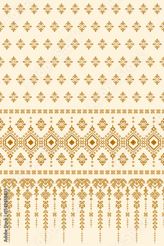 Geometric ethnic pattern seamless oriental traditional design floral background wallpaper carpet clothing wrapping vector illustration texture fabric print