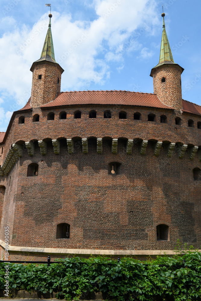Fototapeta premium View at Barbican on Cracow in Poland