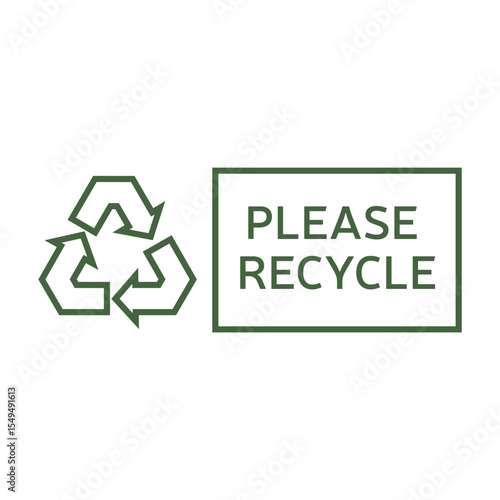 Vector Recycling Label Design – Please Recycle Emblem