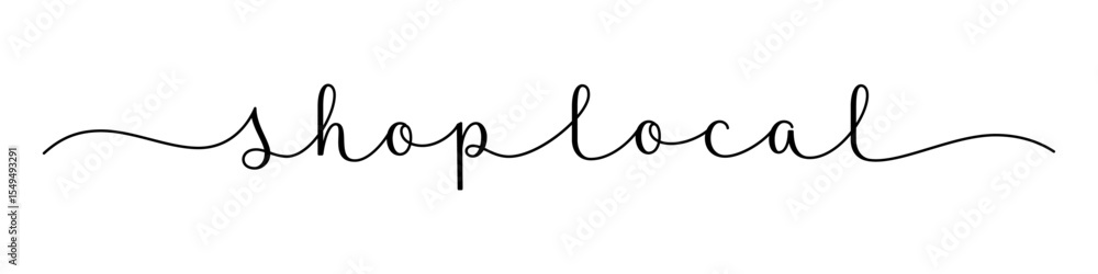 SHOP LOCAL black vector brush calligraphy banner with swashes SHOP LOCAL black vector brush calligraphy banner with swashes