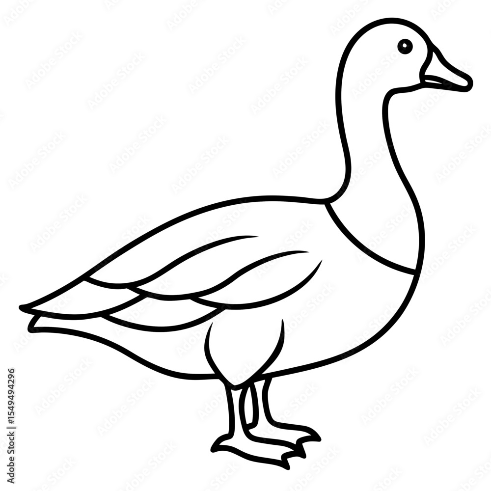 White Goose Outline Design White Goose Outline Design