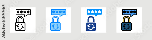 Reset Password Icon Collection Set Multiple Style