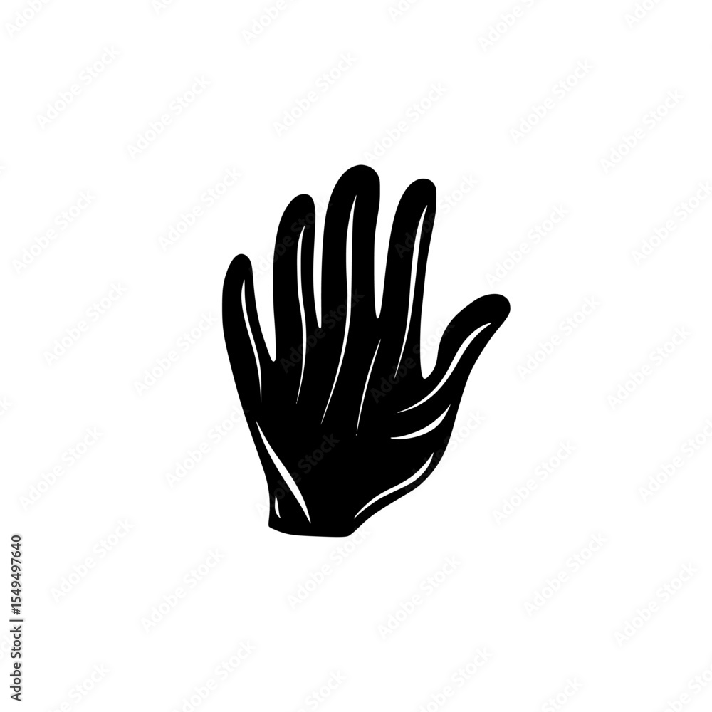 Obraz premium Black icon depicting a stylized hand with five fingers, symbolizing gesture and expression in digital graphics