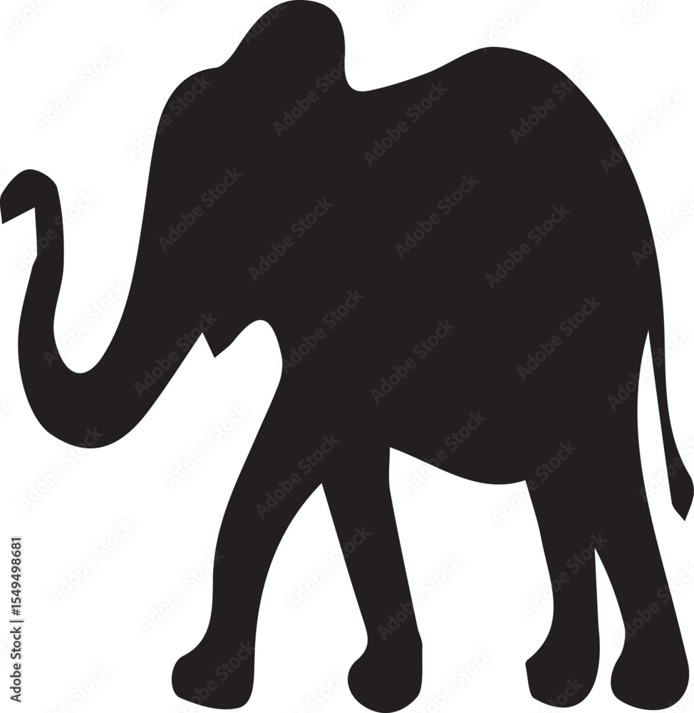 Obraz premium Elephant Silhouette Vector Set - Cutting Files for Cricut & Silhouette - T-Shirt Design, Calligraphy Art, and Wall Decor - Isolated on White