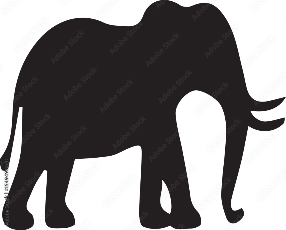 Obraz premium Elephant Silhouette Vector Set - Cutting Files for Cricut & Silhouette - T-Shirt Design, Calligraphy Art, and Wall Decor - Isolated on White
