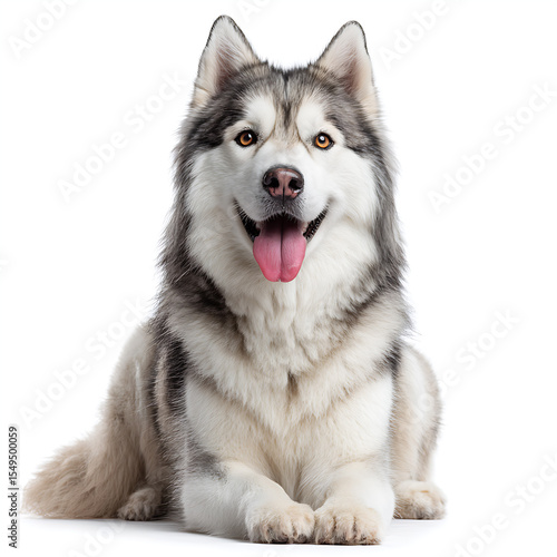 Portrait of a beautiful, happy husky dog
