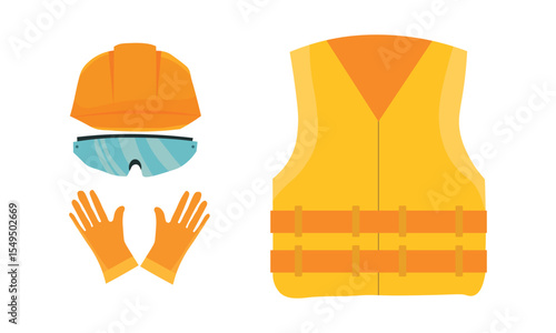 construction worker with helmet and gloves