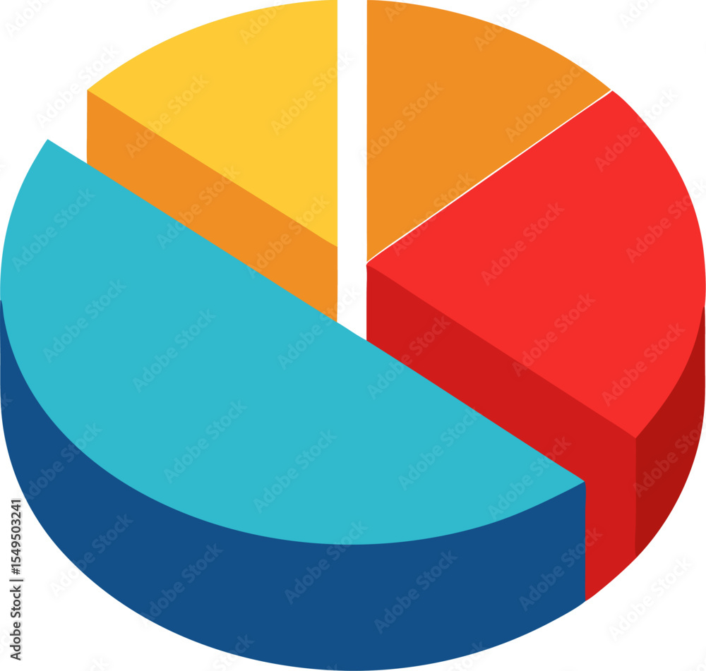 Obraz premium Vector 3D pie chart icon for business growth and financial data illustration