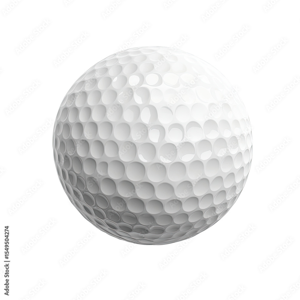White golf ball, dimpled surface White golf ball, dimpled surface