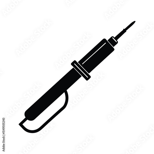 Soldering Iron Icon Black and White Vector Illustration