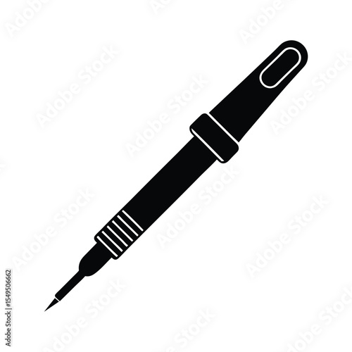 voltage tester pen vector silhouette on white background