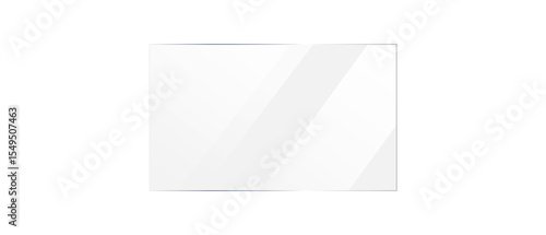 PNG transparent acrylic panel 16:9 with glossy shine and clear reflection. Vector plastic sheet for screen display or modern showcase design in 1920 resolution.