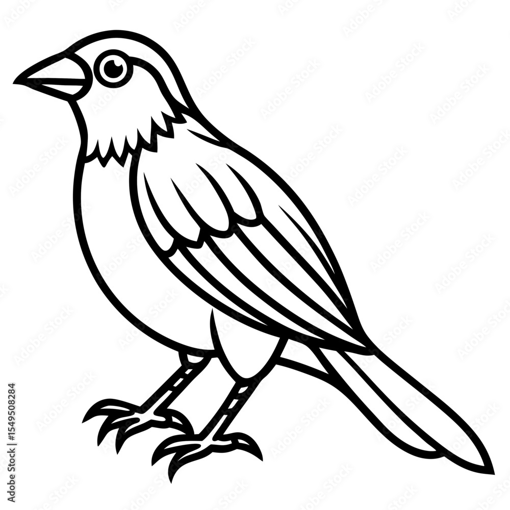 Fototapeta premium Fine Line Weaver Bird Graphic Art