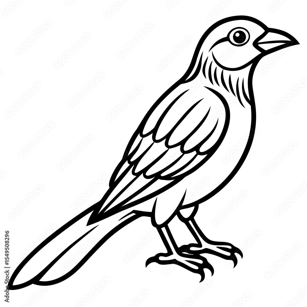 Naklejka premium Fine Line Weaver Bird Graphic Art