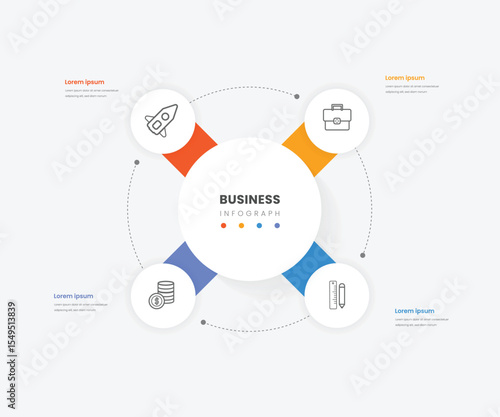 4 circle financial planning business infographic