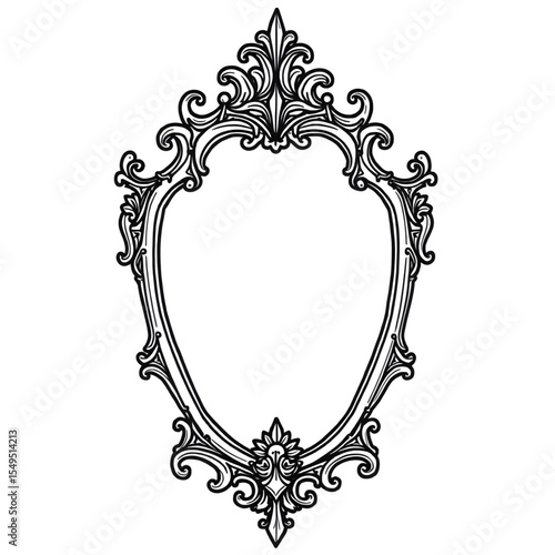 A black and white the mirror illustration vector style colouring page