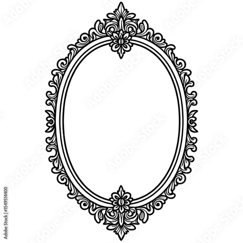 A black and white the mirror illustration vector style colouring page