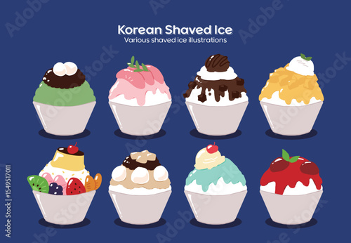한국 빙수 일러스트 모음